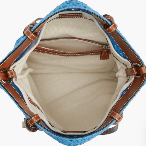 STAUD Crochet Porte Tote Shoulder Bag Casual Beachy In Azure Color One Size - Picture 15 of 15